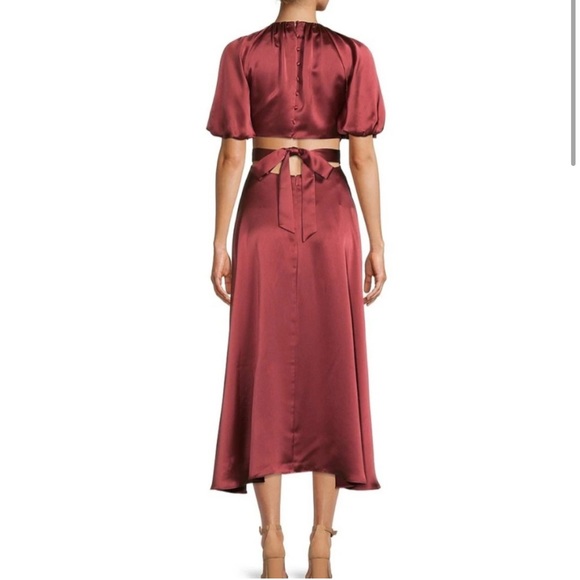 Antonio Melani Troian cut out midi dress with puff sleeves and tie back - Picture 2 of 5